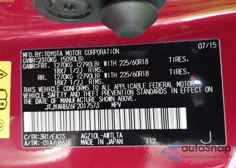 2015 Lexus Nx 200T from USA, damaged, VIN JTJYARBZ6F2017573